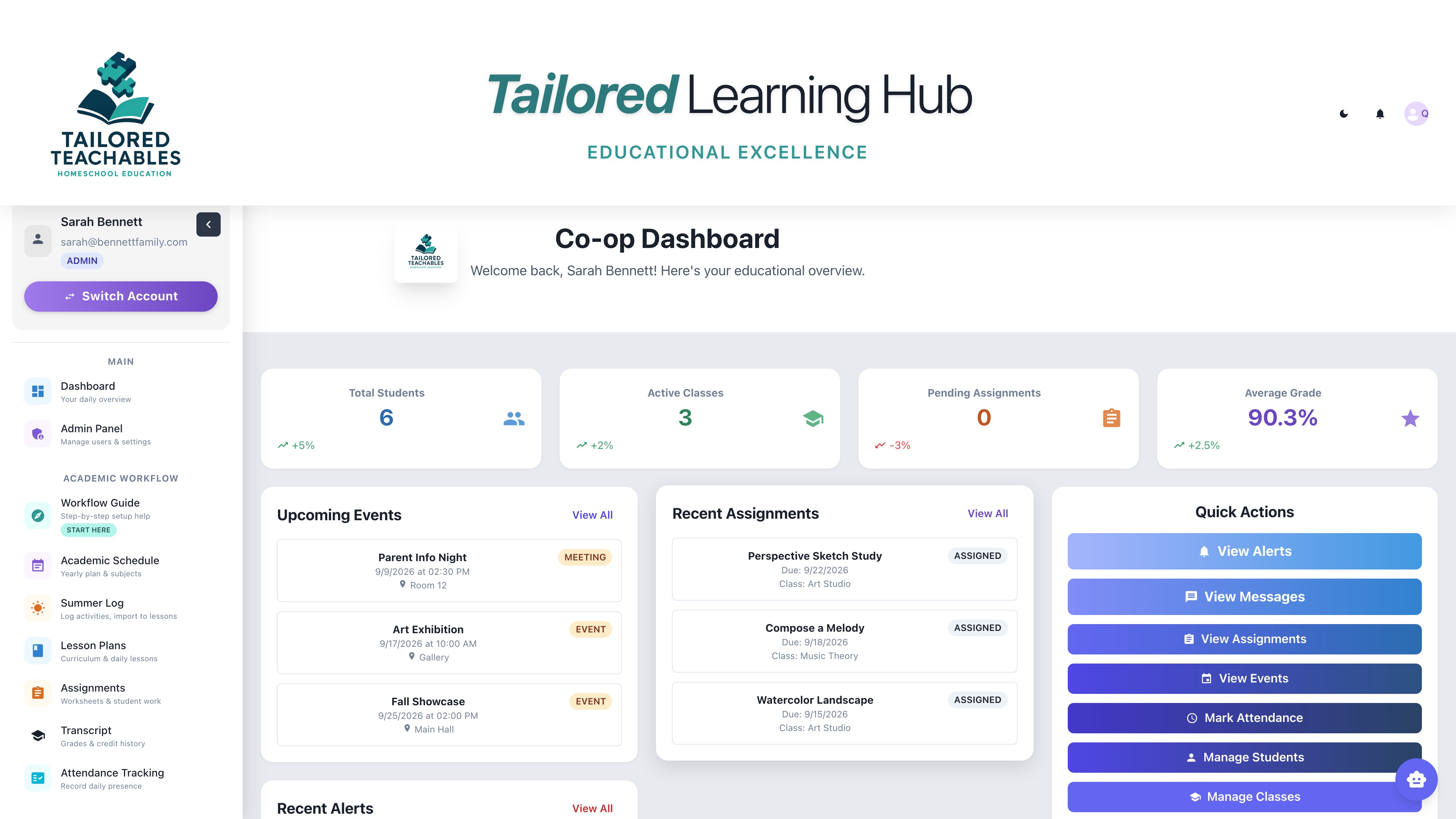 Co-op management dashboard