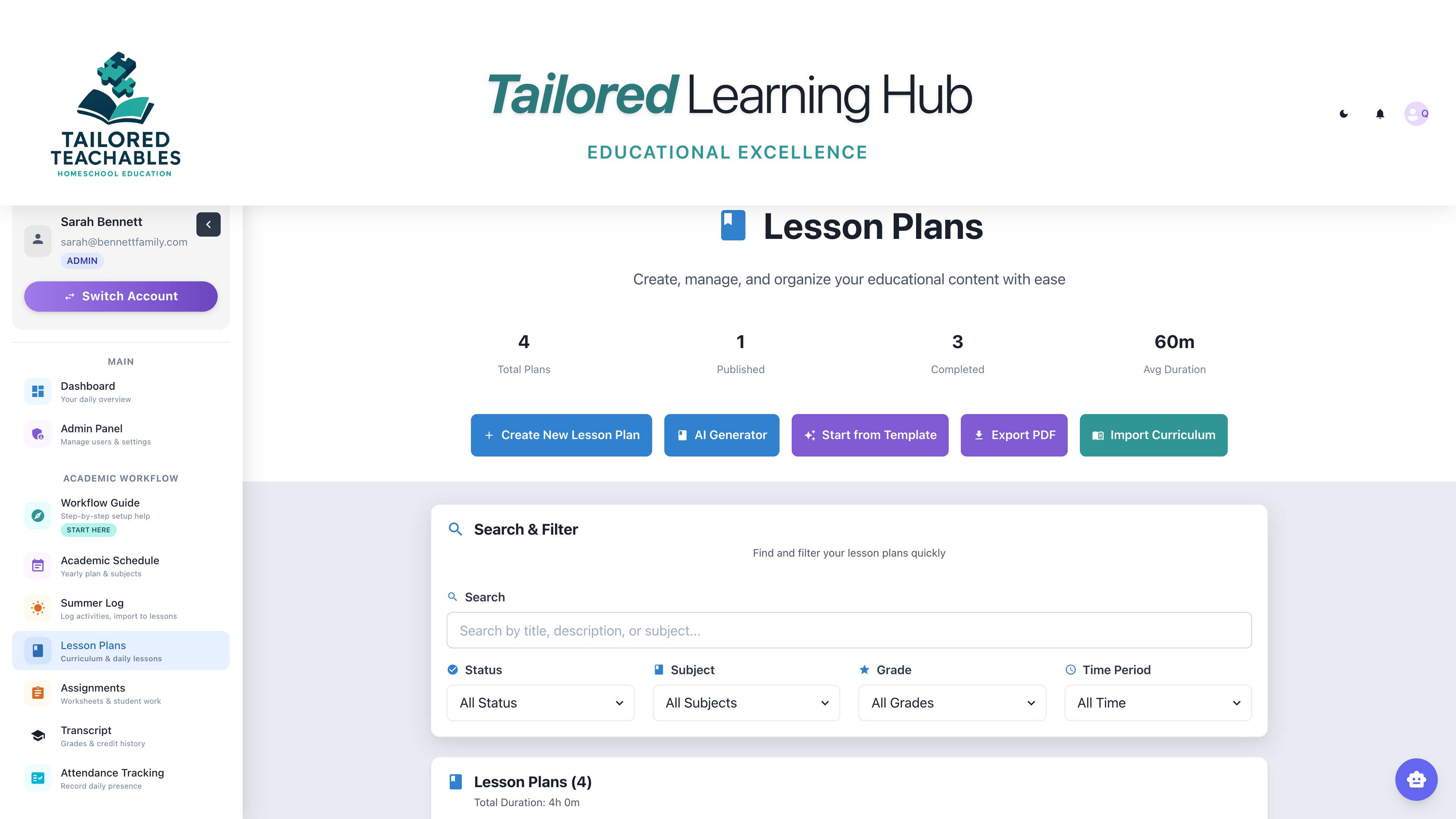 AI lesson planning